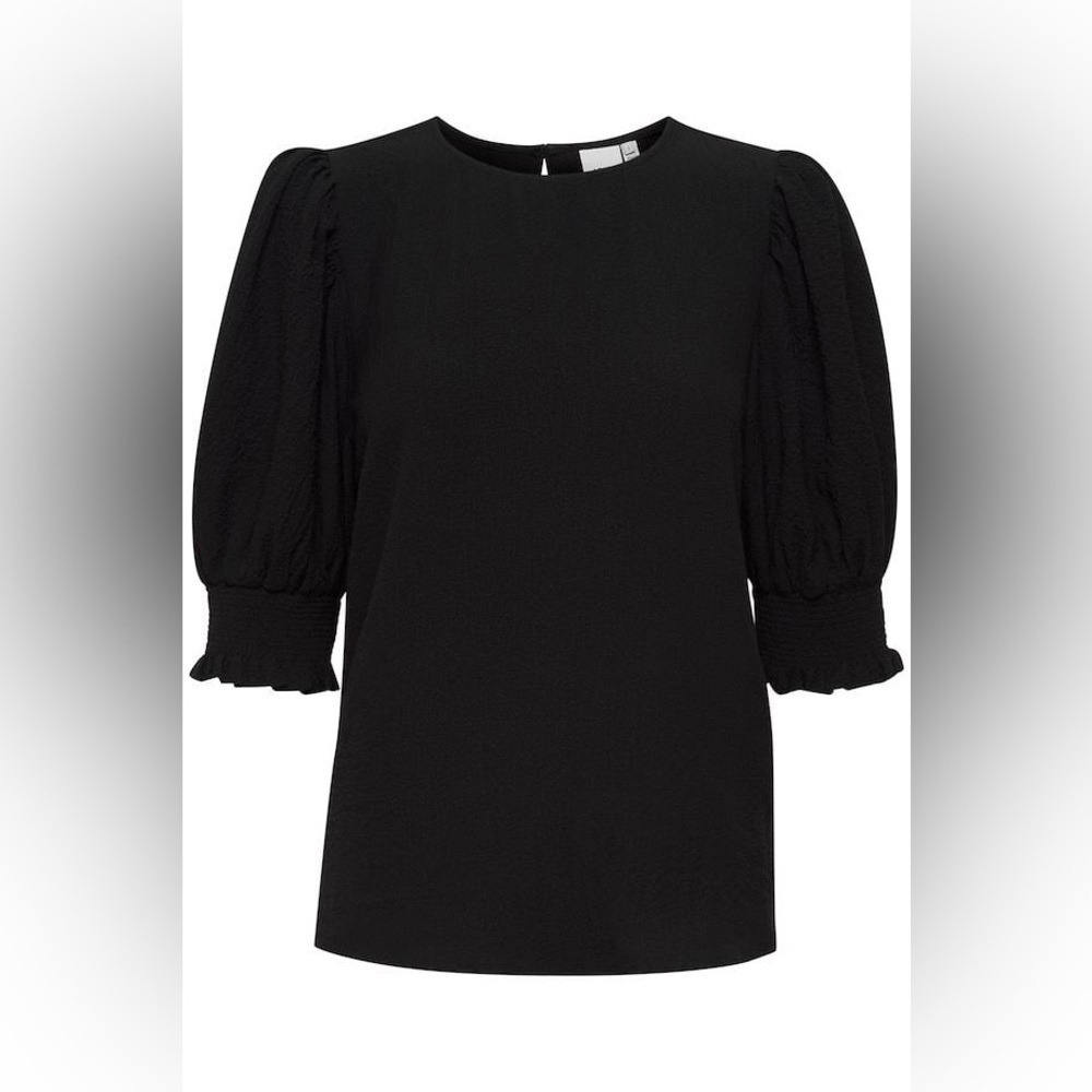 ICHI BLOUSE‎ SHORT office basic SLEEVE scandi sim… - image 4